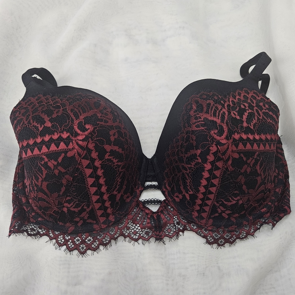 LA SENZA So Free Red & Black Lace Bra 38DD